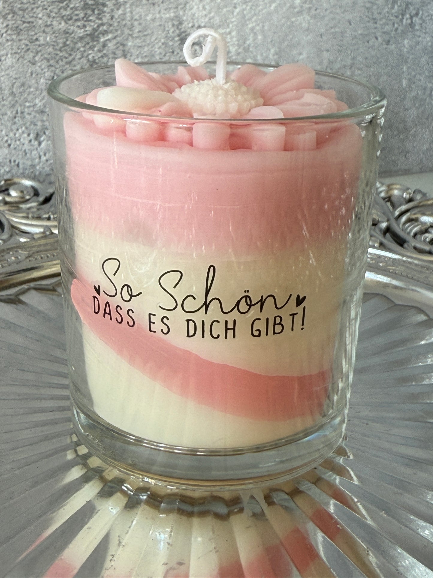 Sag' mit Kerze weiß pink Collection