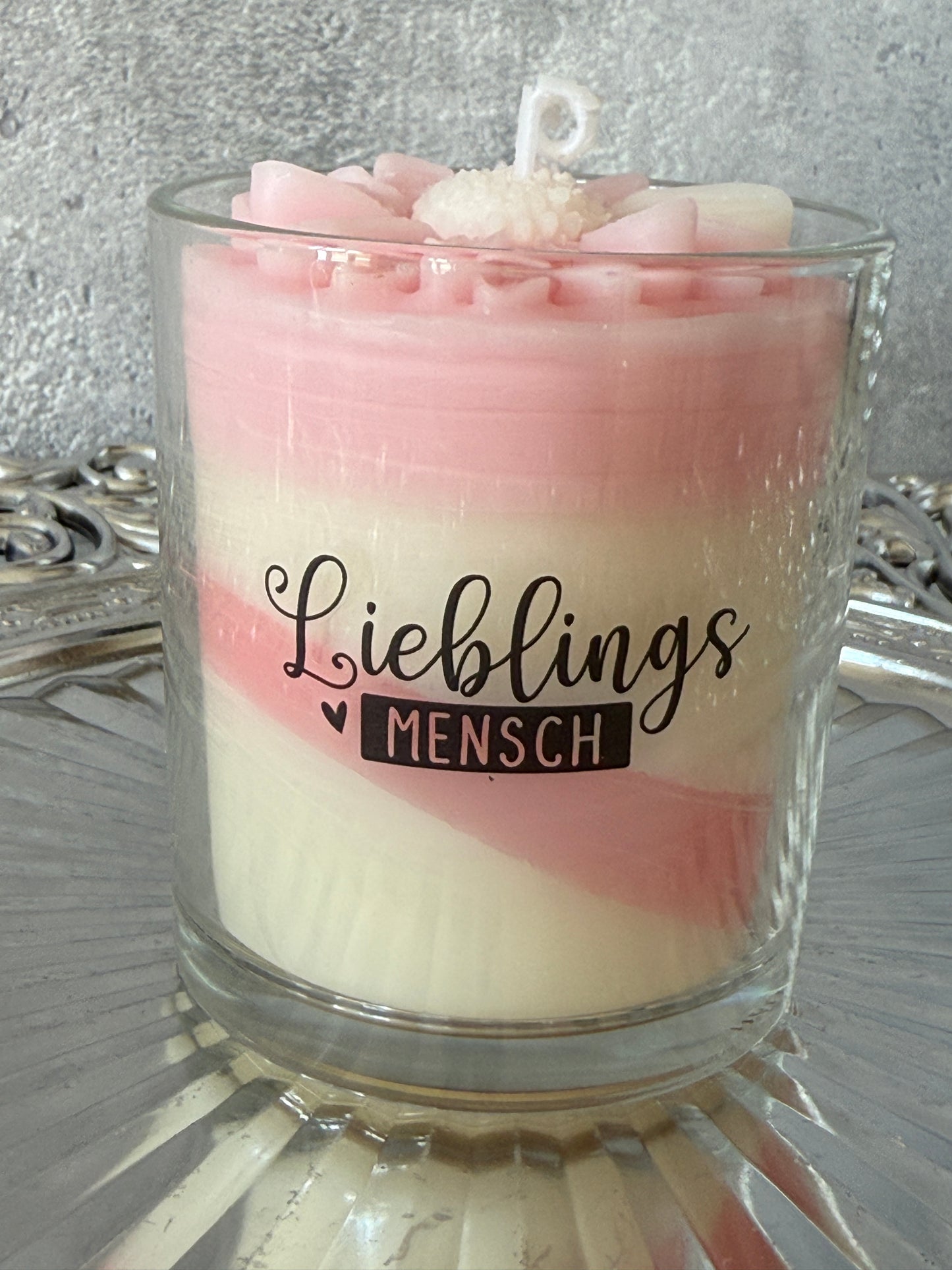 Sag' mit Kerze weiß pink Collection