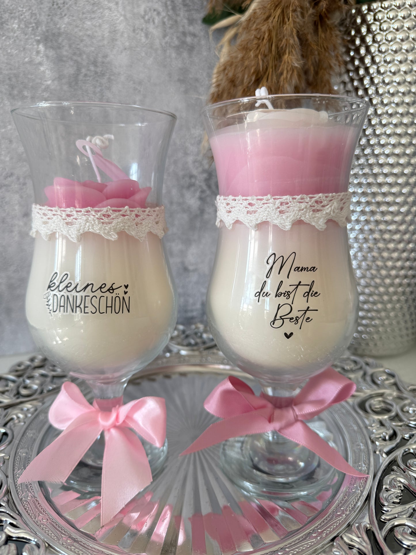 Sag' mit Kerze weiß pink Collection