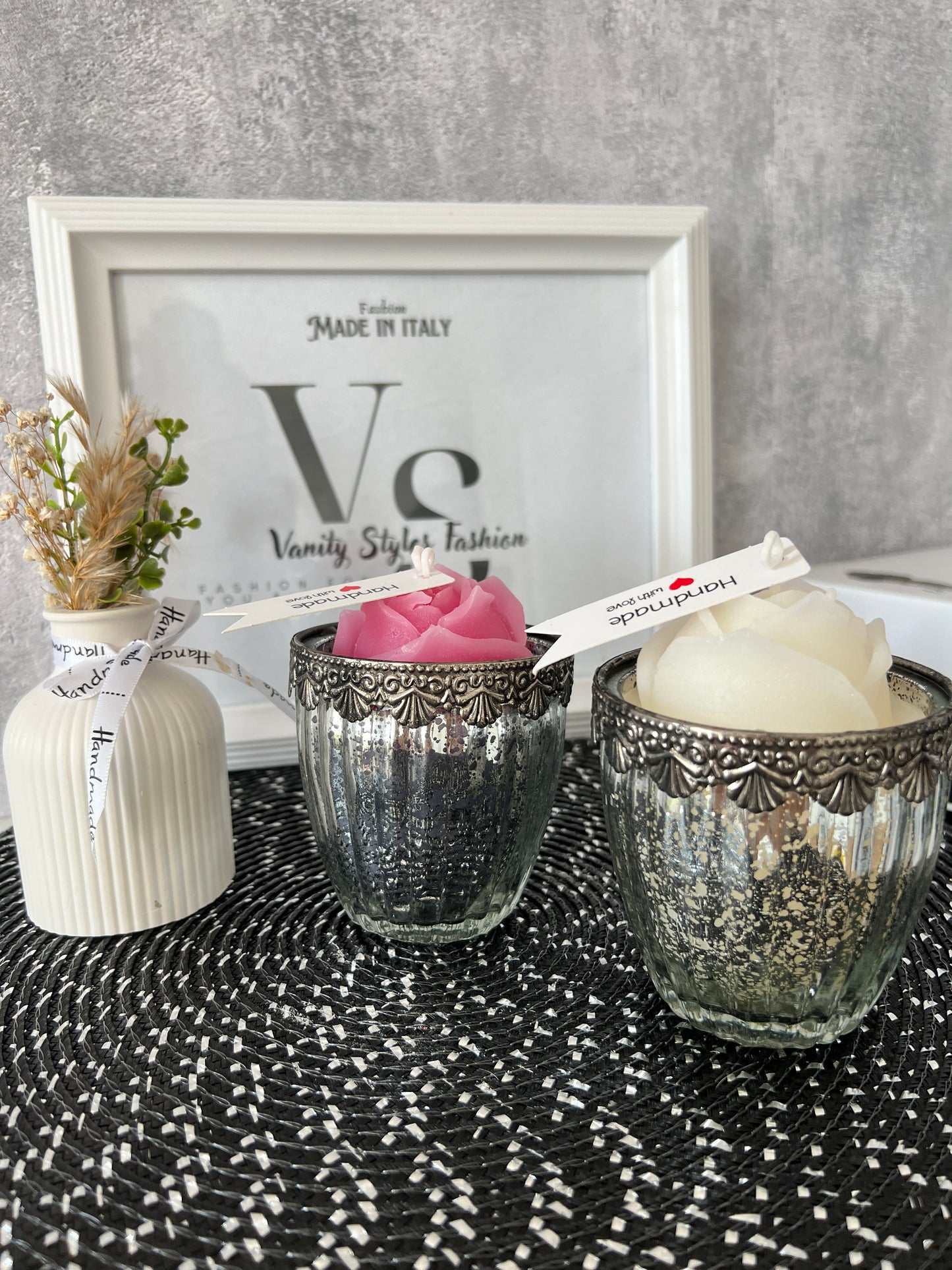 Kerze im Vintage Glas Bridgeton Style