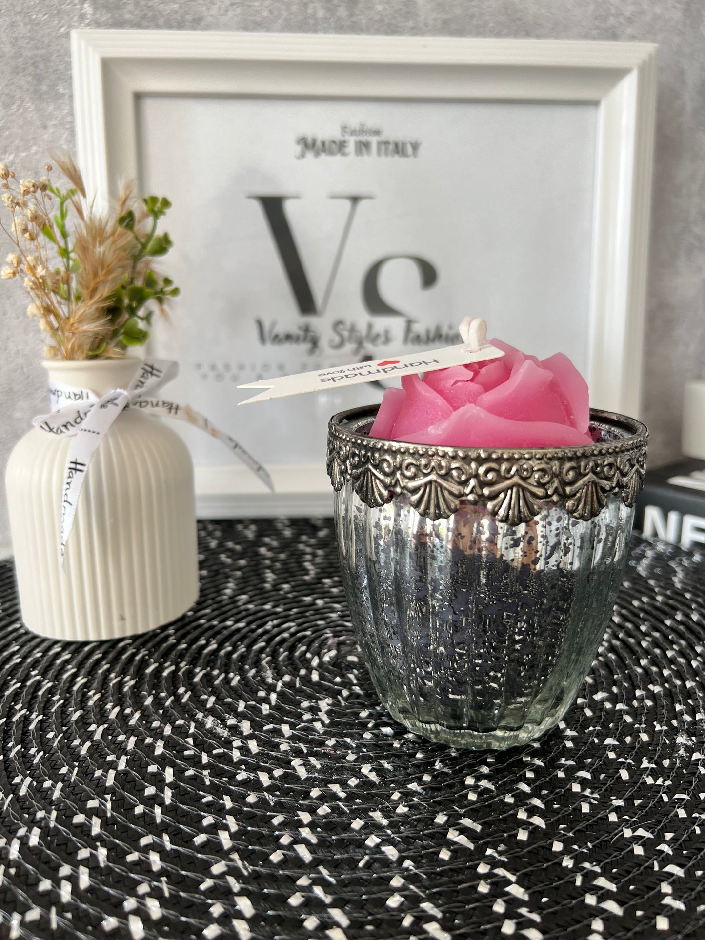 Kerze im Vintage Glas Bridgeton Style