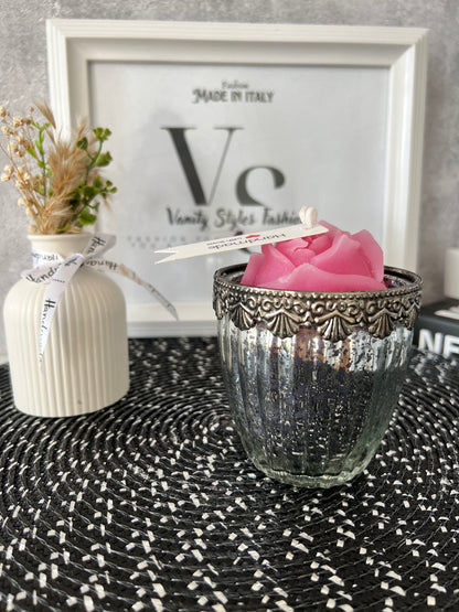 Kerze im Vintage Glas Bridgeton Style