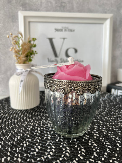 Kerze im Vintage Glas Bridgeton Style