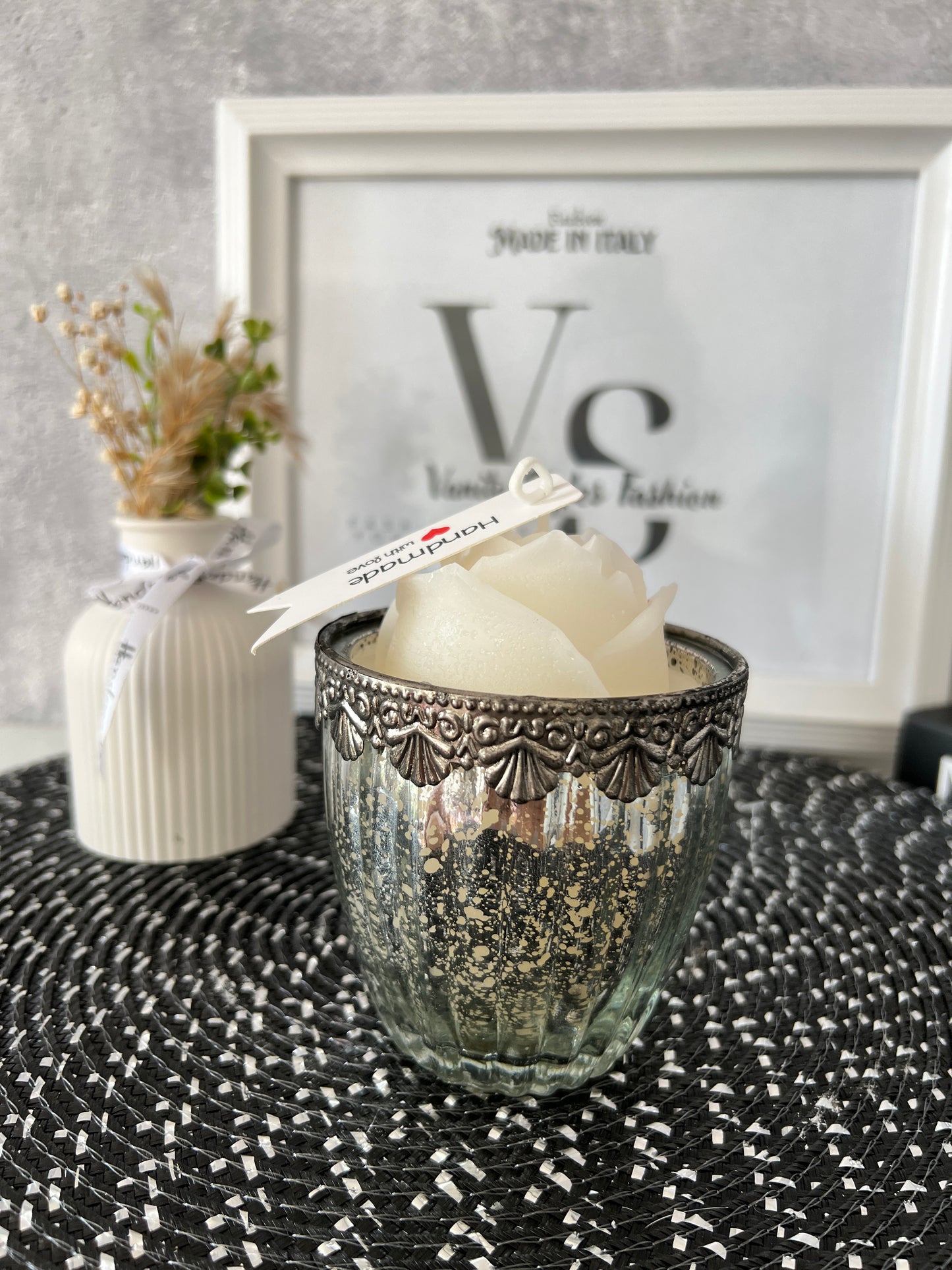 Kerze im Vintage Glas Bridgeton Style