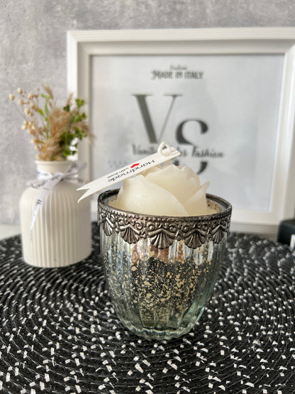 Kerze im Vintage Glas Bridgeton Style