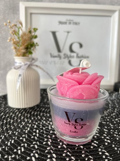 Kerzenglas mit Rose