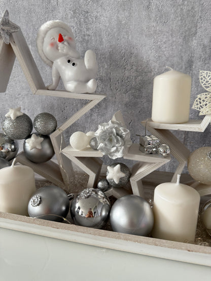 Adventskranz Stern Schneemann