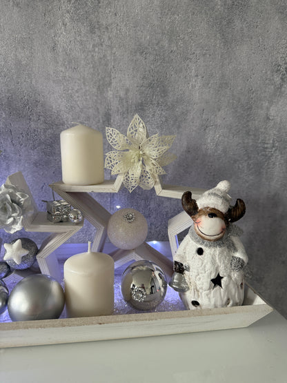 Adventskranz Stern Schneemann