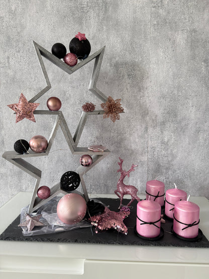 Adventskranz Star rosa