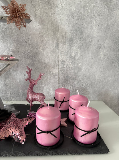 Adventskranz Star rosa