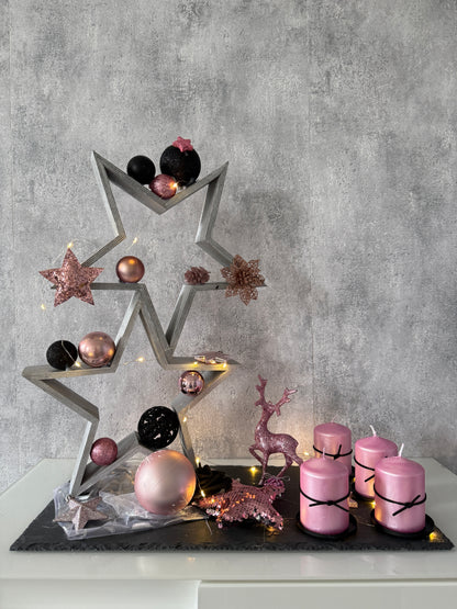 Adventskranz Star rosa