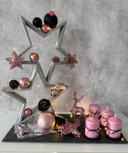 Adventskranz Star rosa