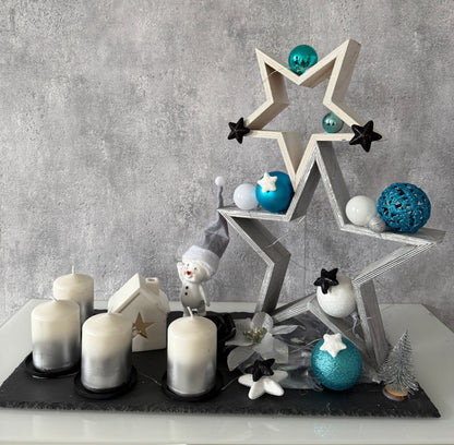 Adventskranz Star blau