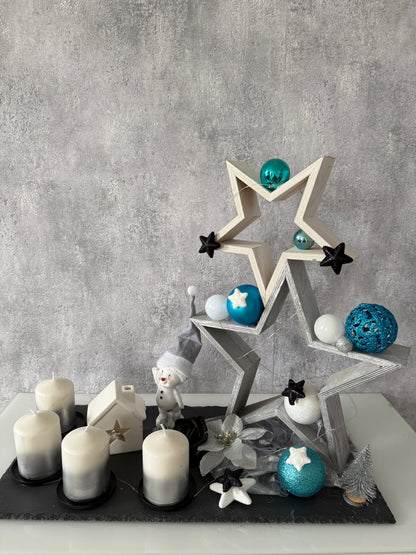 Adventskranz Star blau