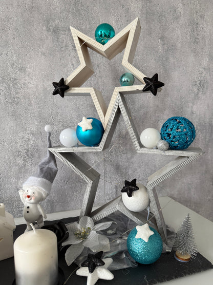 Adventskranz Star blau