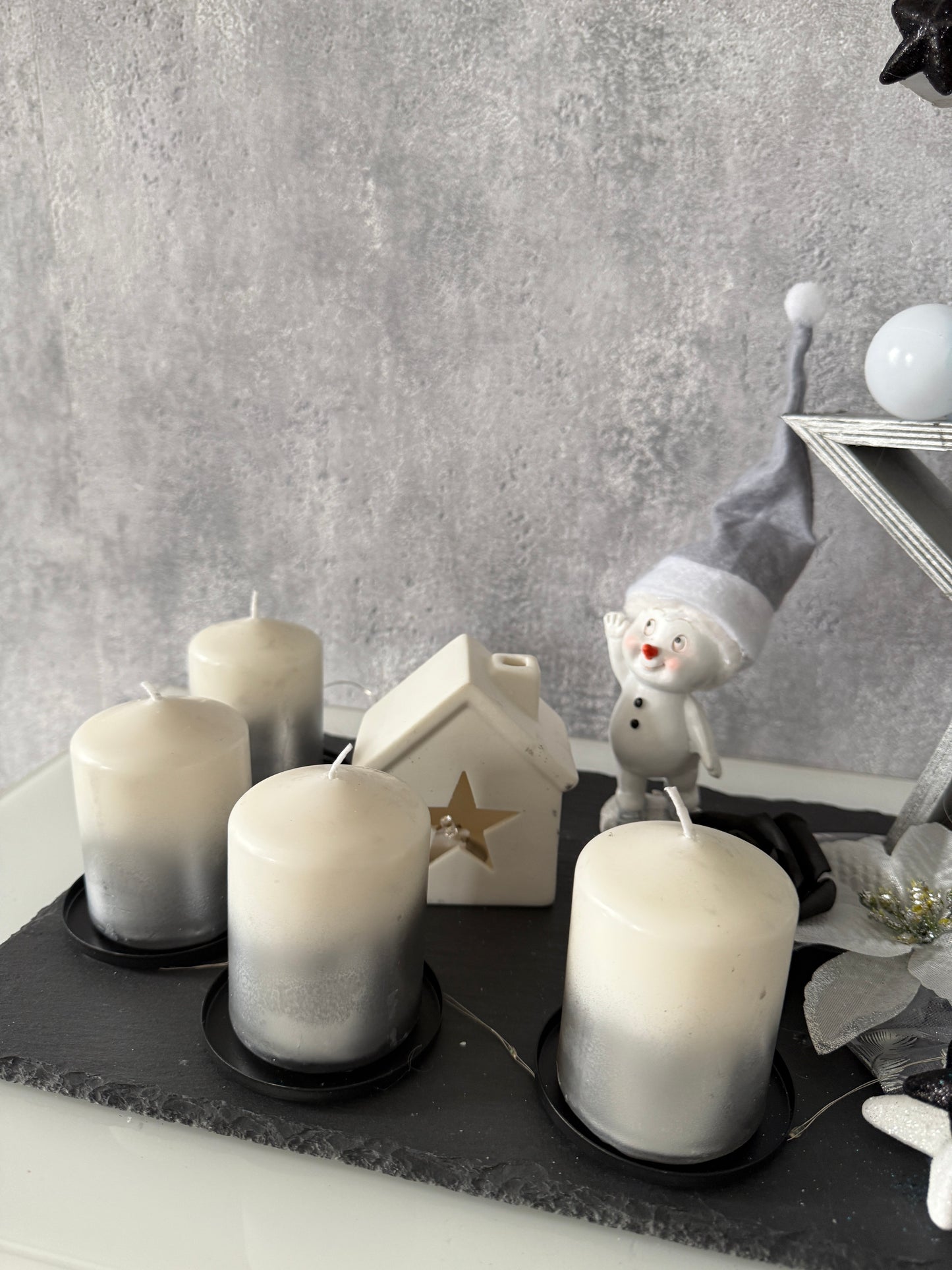 Adventskranz Star blau