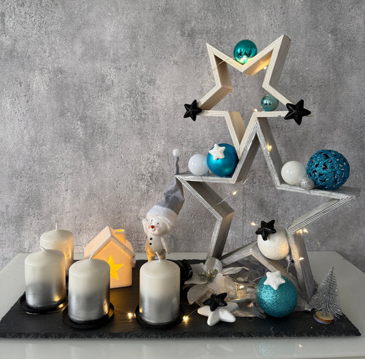 Adventskranz Star blau