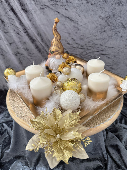 Adventskranz Gold Wichtel