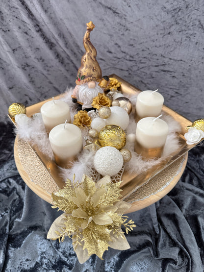 Adventskranz Gold Wichtel