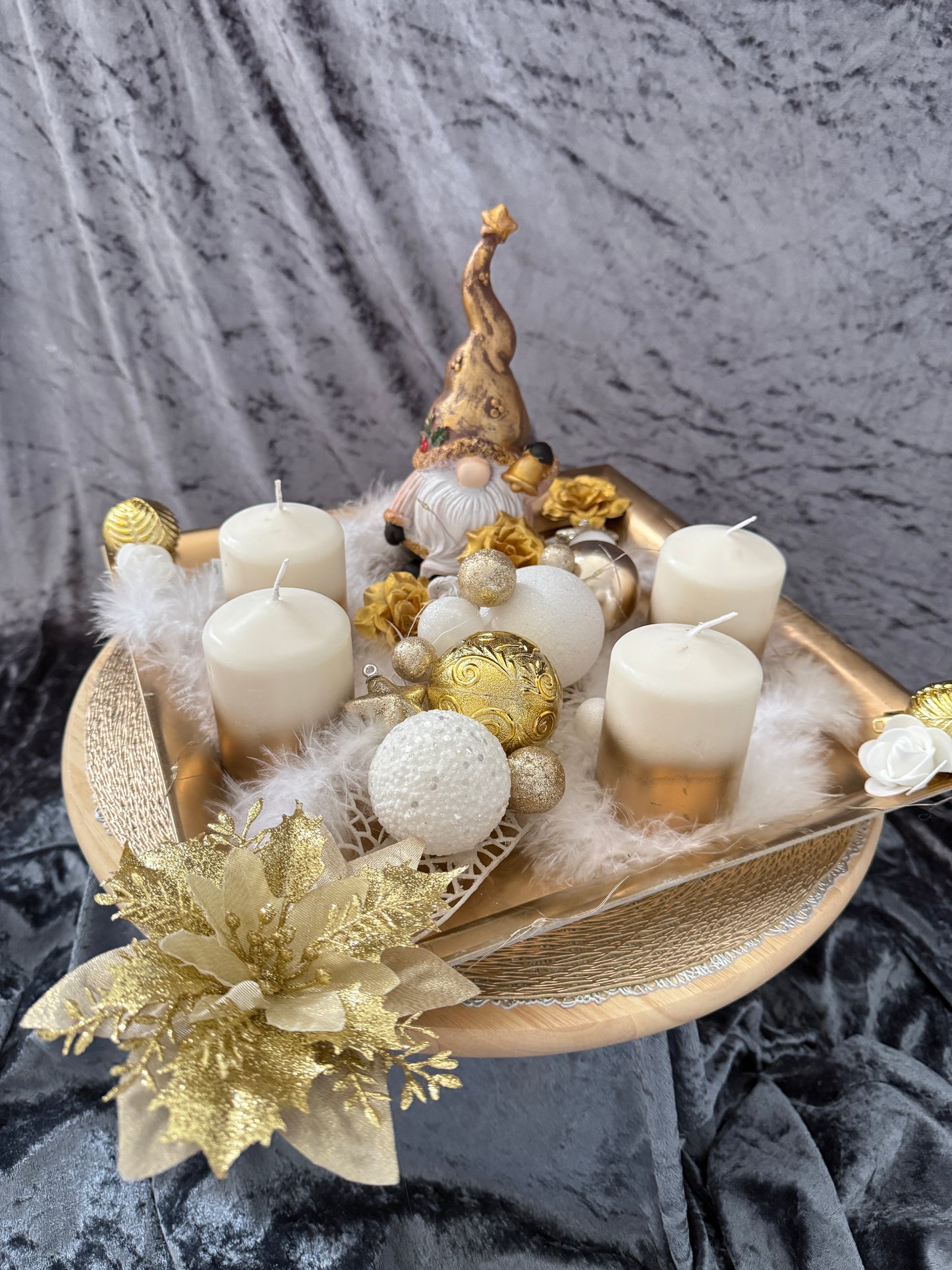 Adventskranz Gold Wichtel