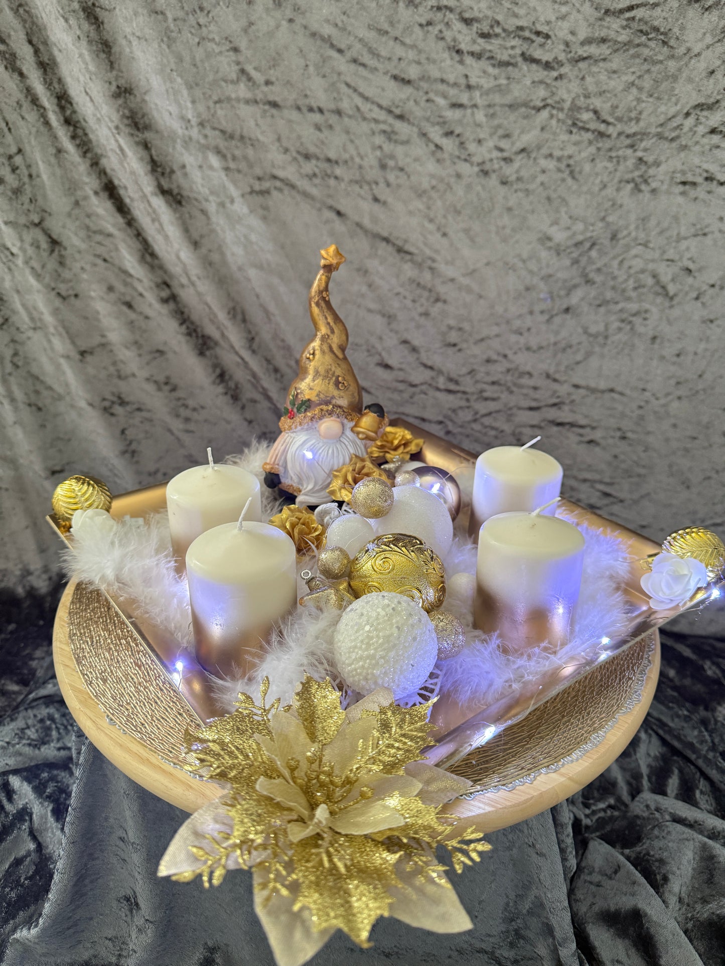 Adventskranz Gold Wichtel