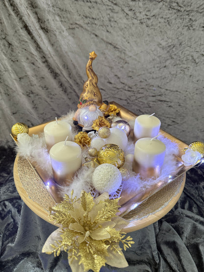 Adventskranz Gold Wichtel