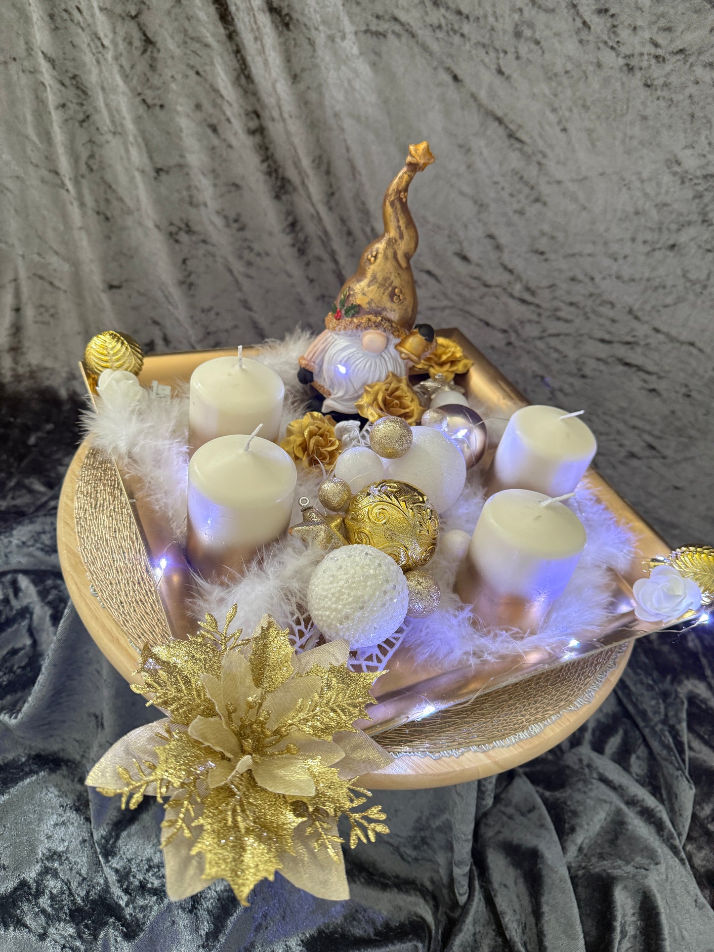 Adventskranz Gold Wichtel