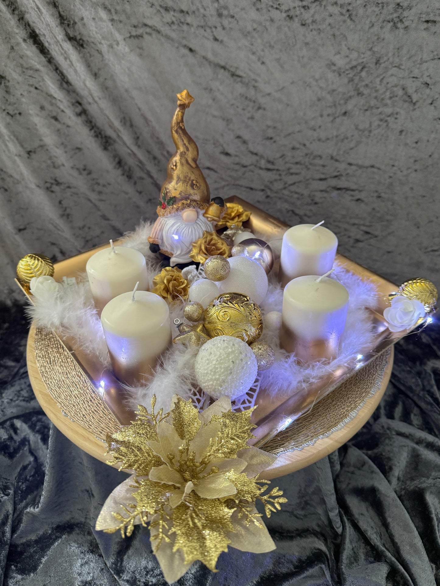 Adventskranz Gold Wichtel