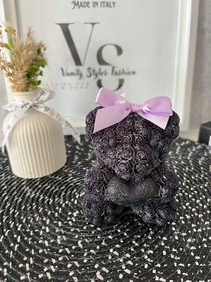 Rosenteddy Kerze groß