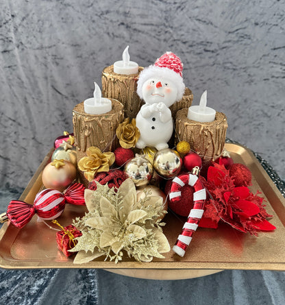 Adventskranz rot gold