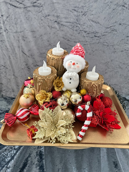 Adventskranz rot gold