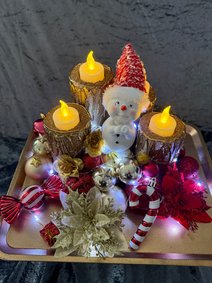 Adventskranz rot gold