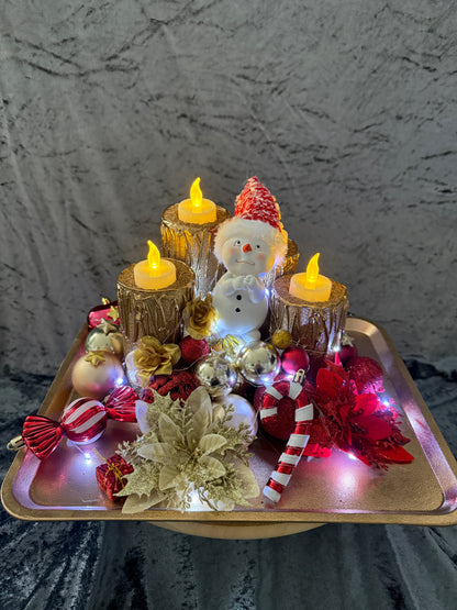 Adventskranz rot gold