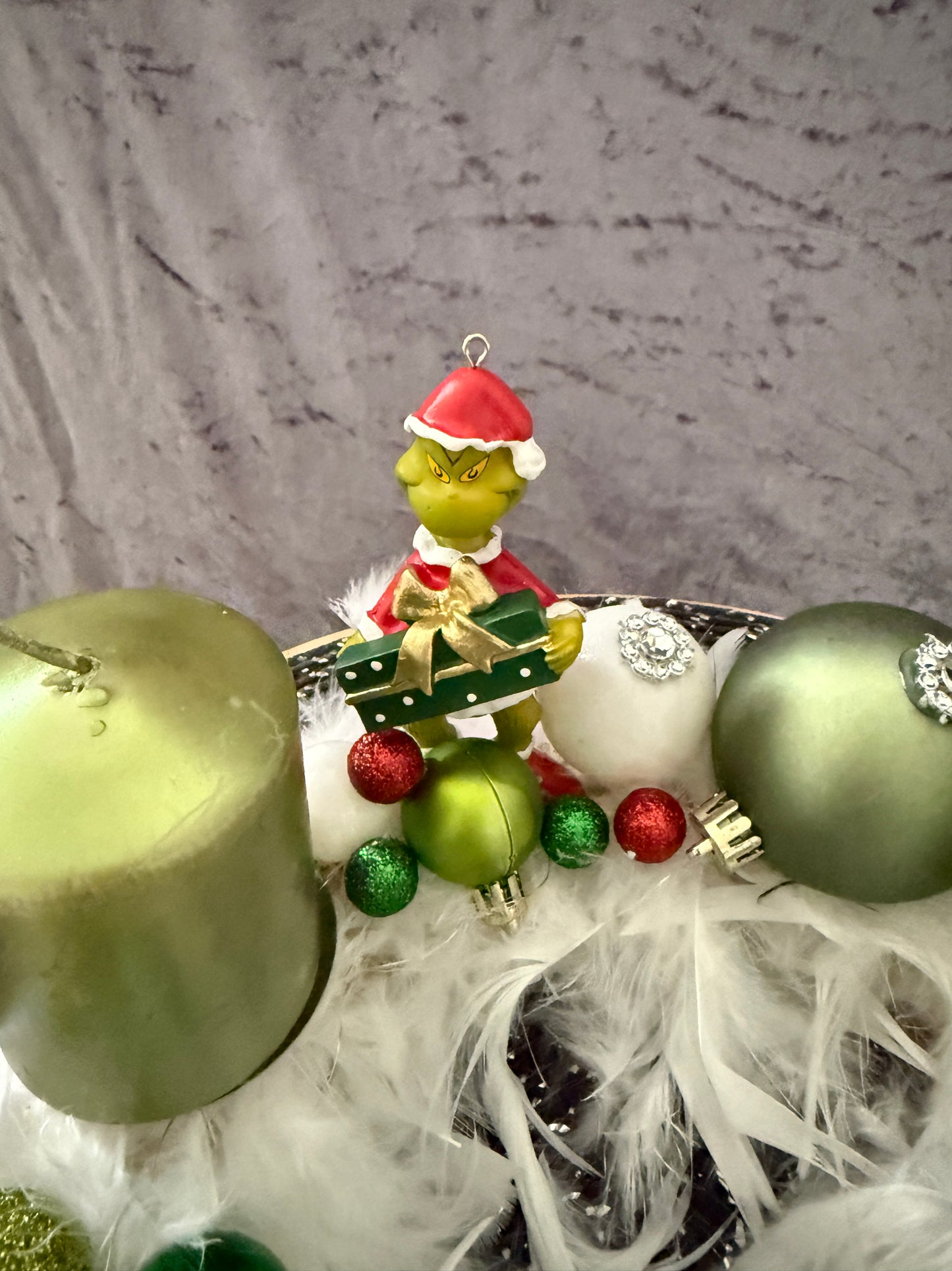 Adventskranz Federkranz weiß grün