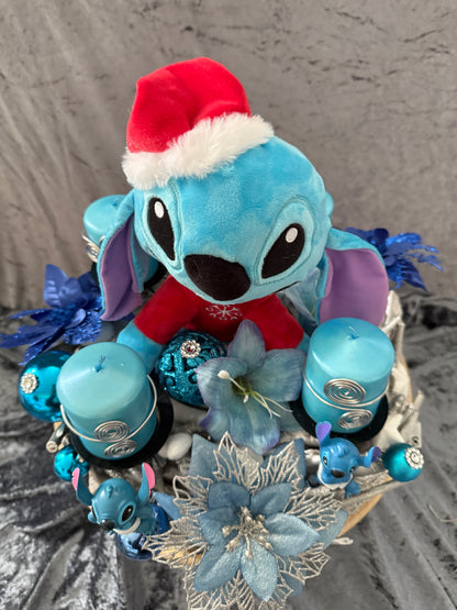 Adventskranz Holzkranz blau silber