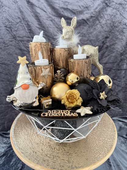 Adventskranz Gold schwarz