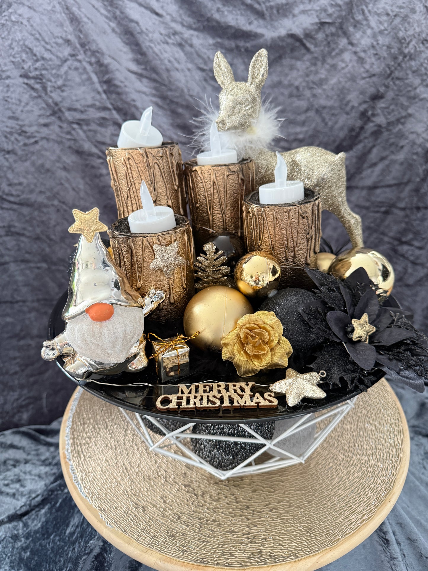 Adventskranz Gold schwarz