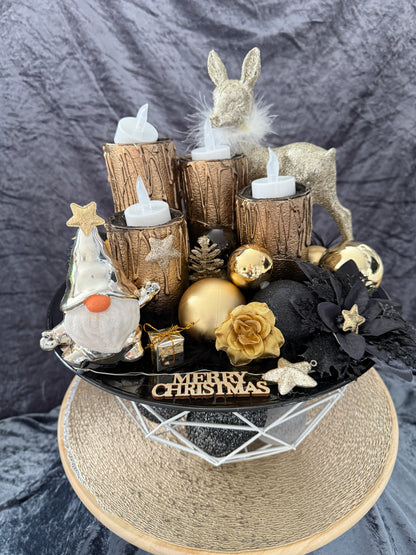 Adventskranz Gold schwarz