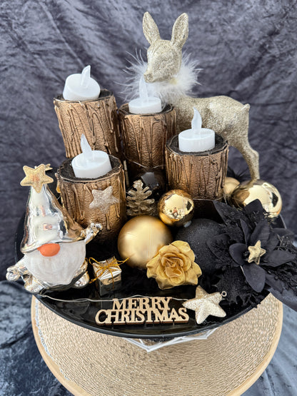 Adventskranz Gold schwarz