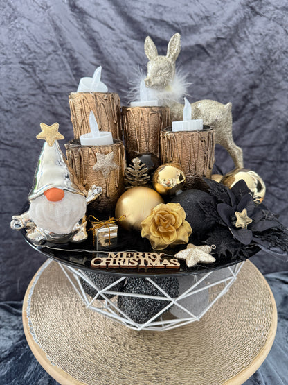 Adventskranz Gold schwarz