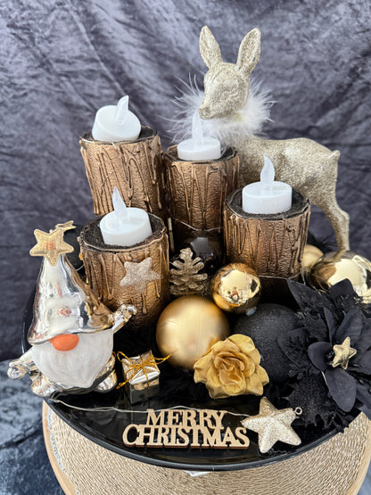 Adventskranz Gold schwarz