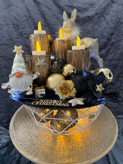 Adventskranz Gold schwarz