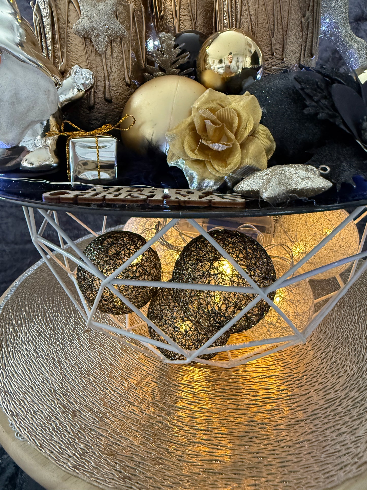 Adventskranz Gold schwarz