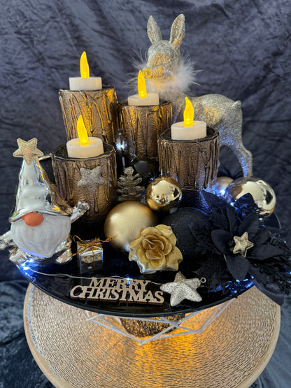 Adventskranz Gold schwarz