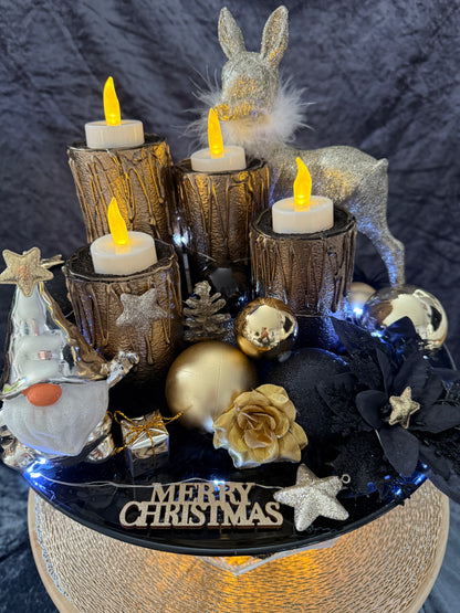 Adventskranz Gold schwarz