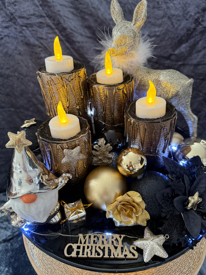 Adventskranz Gold schwarz