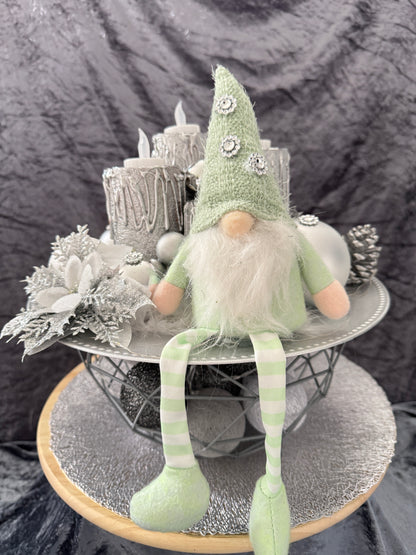 Adventskranz silber weiß grün