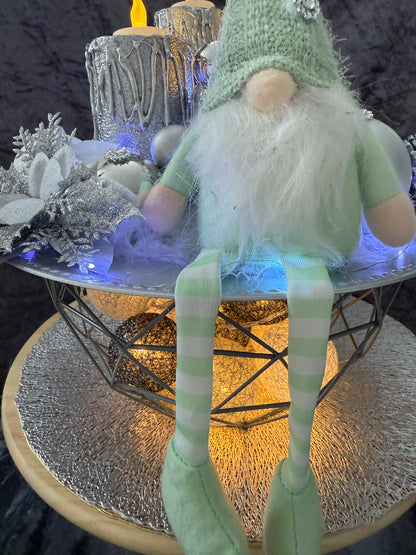 Adventskranz silber weiß grün