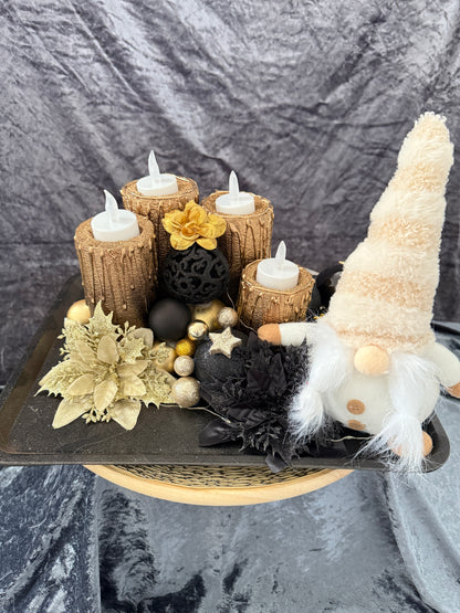 Adventskranz schwarz gold