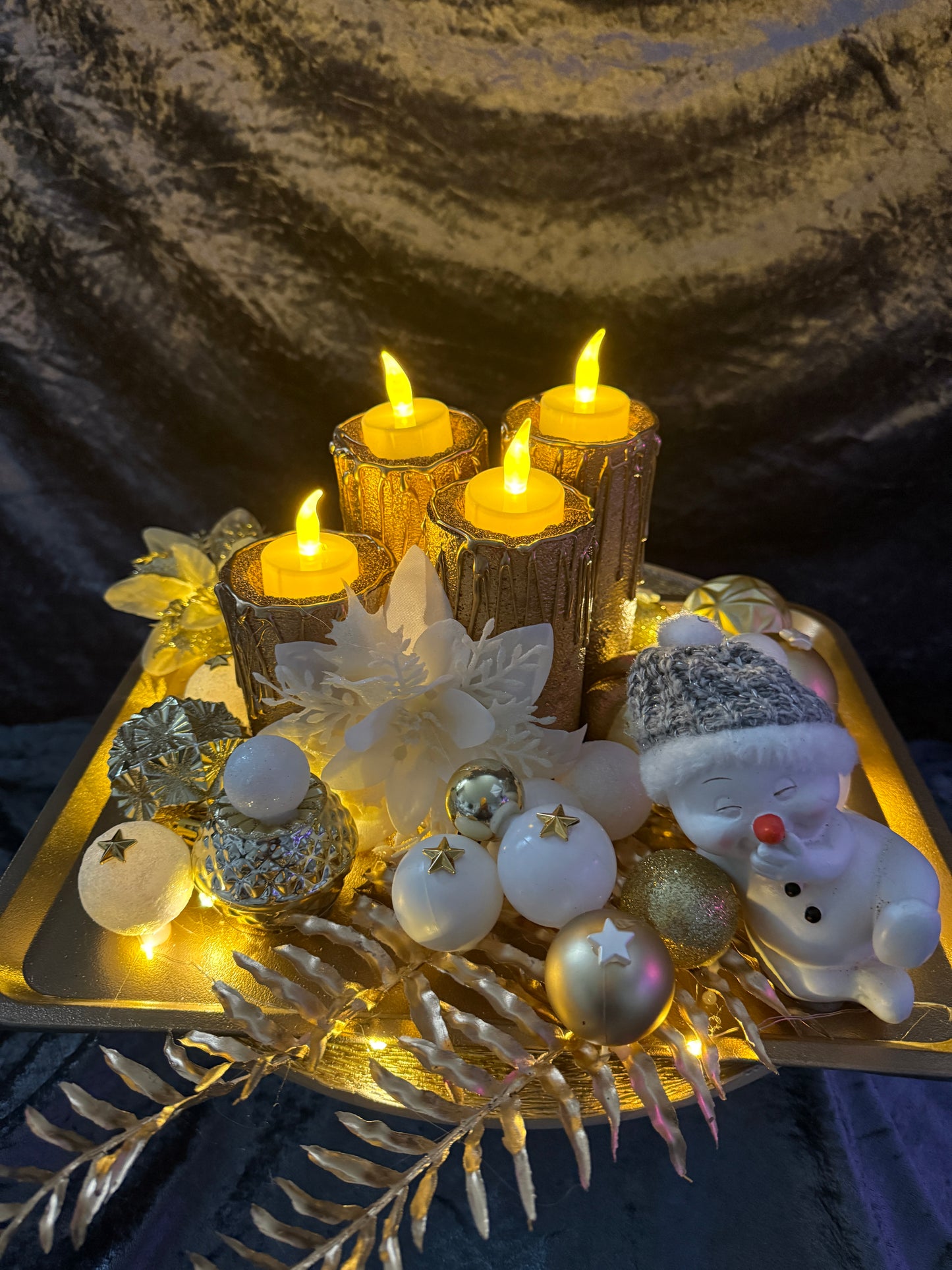 Adventskranz Gold